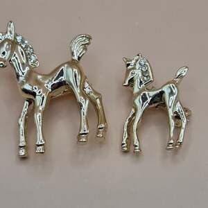 Vintage Jewelry Set Brooch Costume Jewelry Horses
